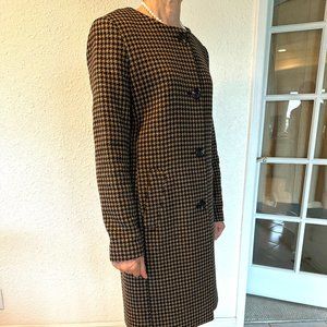 Ann Taylor Jewel Neck Houndstooth Coat | Size Small